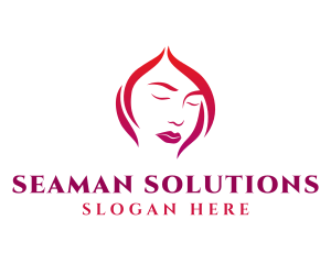 Woman Face Babe Salon  logo design