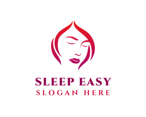 Woman Face Babe Salon  logo design