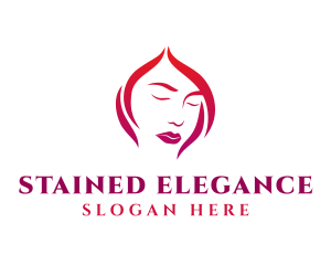 Woman Face Babe Salon  logo design