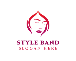 Woman Face Babe Salon  logo design