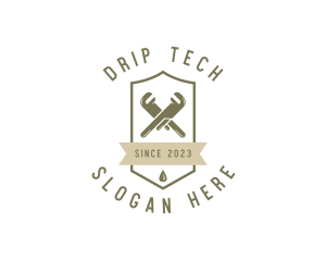 Leak - Plumbing Wrench Repair logo design