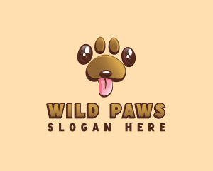 Pet Dog Paw logo design