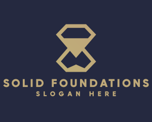Gold Diamond Hourglass Logo