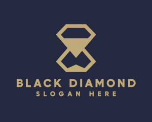 Gold Diamond Hourglass logo design