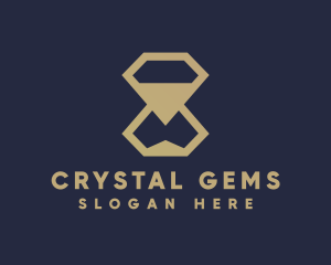 Gold Diamond Hourglass logo design