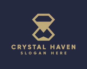 Gold Diamond Hourglass logo design