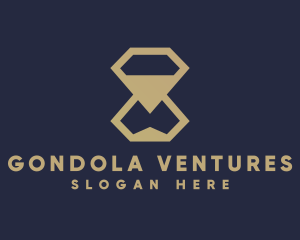 Gold Diamond Hourglass logo design