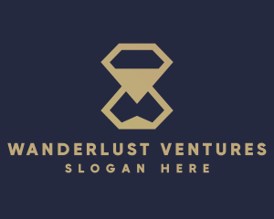 Gold Diamond Hourglass logo design