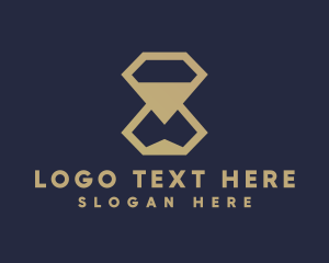 Funding - Gold Diamond Hourglass logo design