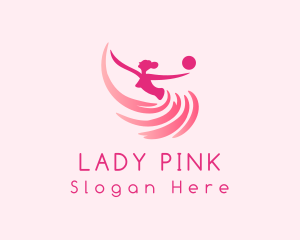 Pink Ballerina Gymnast logo design