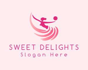 Pink Ballerina Gymnast logo design