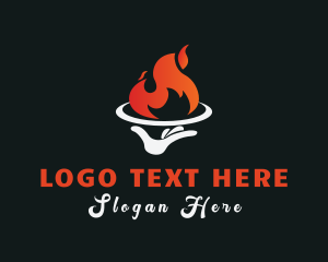 Flame Restaurant Dining Logo