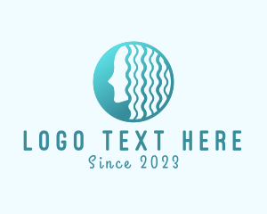 Teal - Gradient Curly Hair logo design