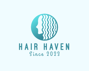 Gradient Curly Hair logo design