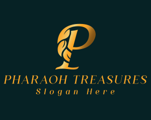 Premium Golden Letter P logo design