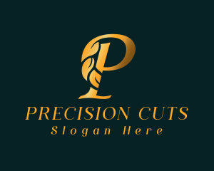 Premium Golden Letter P logo design