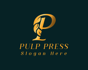 Premium Golden Letter P logo design