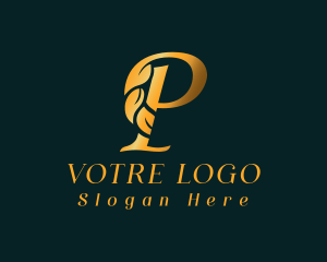 Park - Premium Golden Letter P logo design
