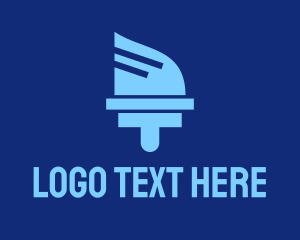 Printing - Blue Paintbrush Tool logo design