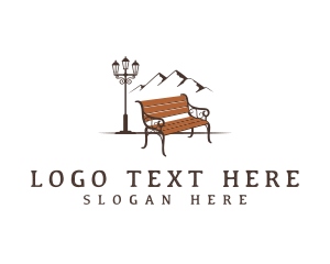 Outdoor - Mountain Park Bench logo design