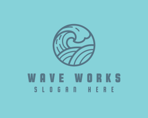 Ocean Sea Wave logo design