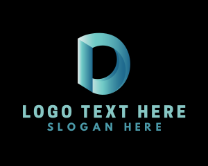 3d - 3d Gradient Letter D logo design