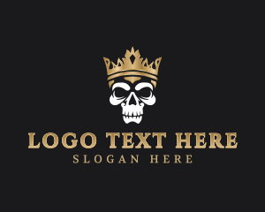 Skeleton - Royal Crown Skull logo design