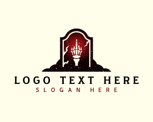 Rebel - Profanity Skeleton Tomb logo design