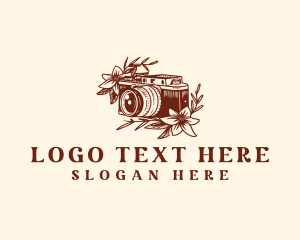 Vlogger - Camera Floral Photography logo design