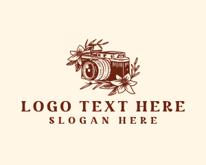 Lens - Camera Floral Photography logo design