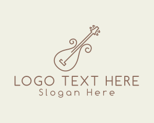 Minimalist Violin Instrument Logo