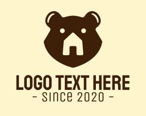 Grizzly - Cute Bear House logo design