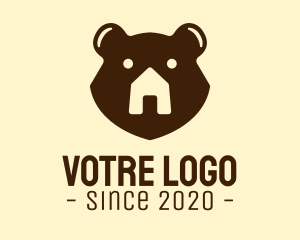 Cabin - Cute Bear House logo design