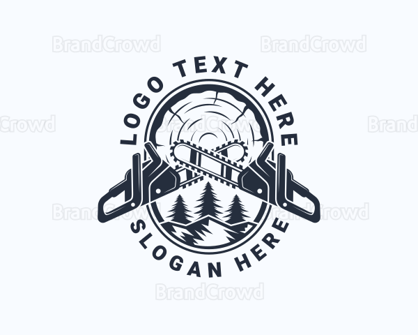 Chainsaw Woodwork Sawmill Logo