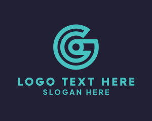 Teal - Target Letter G Tech logo design