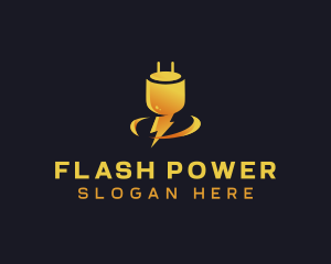 Lightning Electric Plug logo design