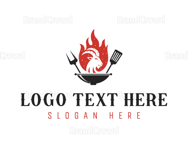 Flame Goat Barbecue Grill Logo