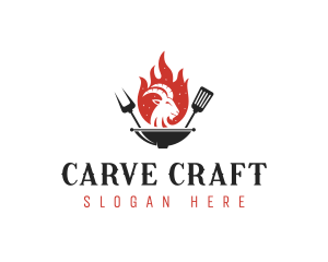 Flame Goat Barbecue Grill logo design