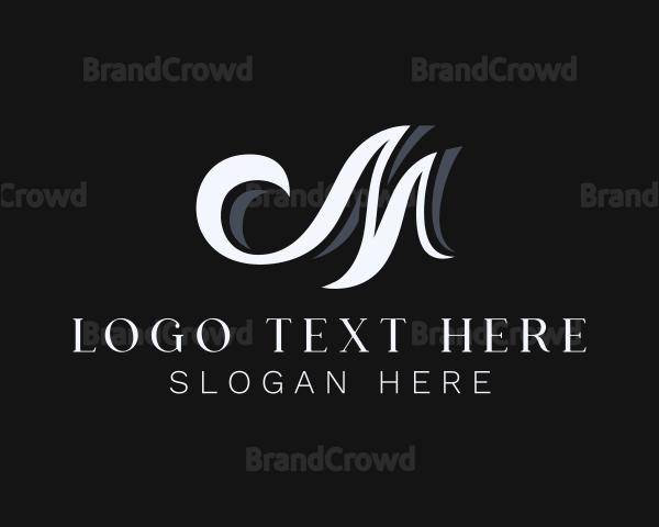 Elegant Cursive Letter M Logo