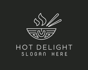 Hot Chopsticks Bowl logo design