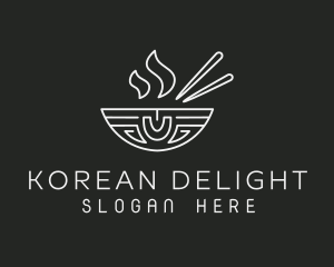 Korean - Hot Chopsticks Bowl logo design