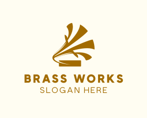 Brass Phonograph Music logo design