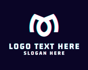 Web - Cyber Anaglyph Letter M logo design