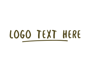 Underline - Brown Sketch Wordmark logo design