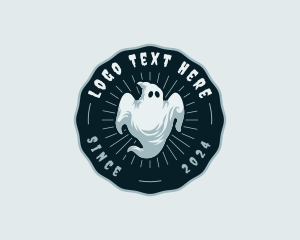 Haunted - Spooky Scary Ghost logo design