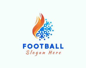 Thermal - Snowflake Fire Flame logo design