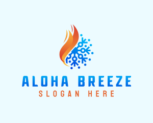 Snowflake Fire Flame logo design