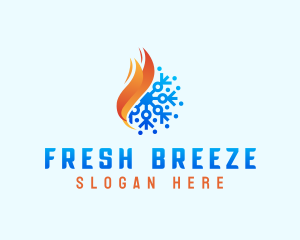 Snowflake Fire Flame logo design