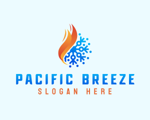 Snowflake Fire Flame logo design