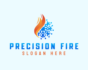 Snowflake Fire Flame logo design